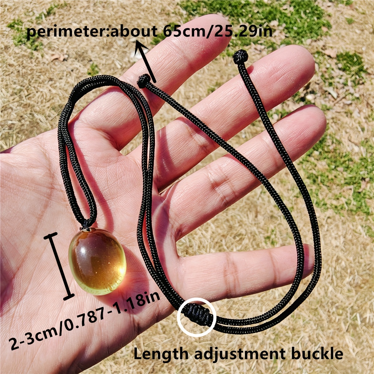 Women's High-Quality Natural Polished Yellow Quartz Pendant Necklace